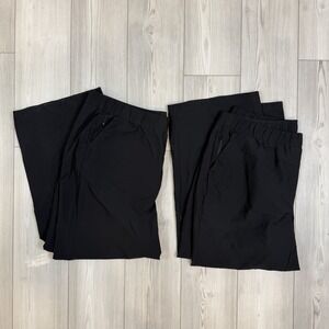 Lot Of 2 Lane Bryant Wide Leg On The Go Mid Rise Black Pants Sz 22 Pull On